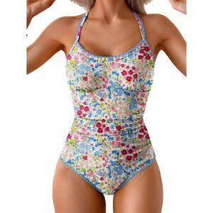 Eomenie Women's SMALL One-Piece Swimsuit Tummy Control Slimming Bathing Suit NEW
